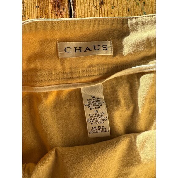 Vintage Chaus Women's Tan Skirt size 14 mini skirt 1980s 1990s aline - Picture 11 of 14